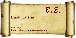 Bank Edina névjegykártya