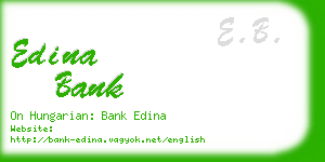 edina bank business card